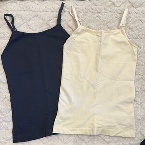 Shapermint Cream and Black Fitted Camisole Top